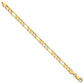 14K 8 inch 6mm Concave Open Figaro with Lobster Clasp Bracelet